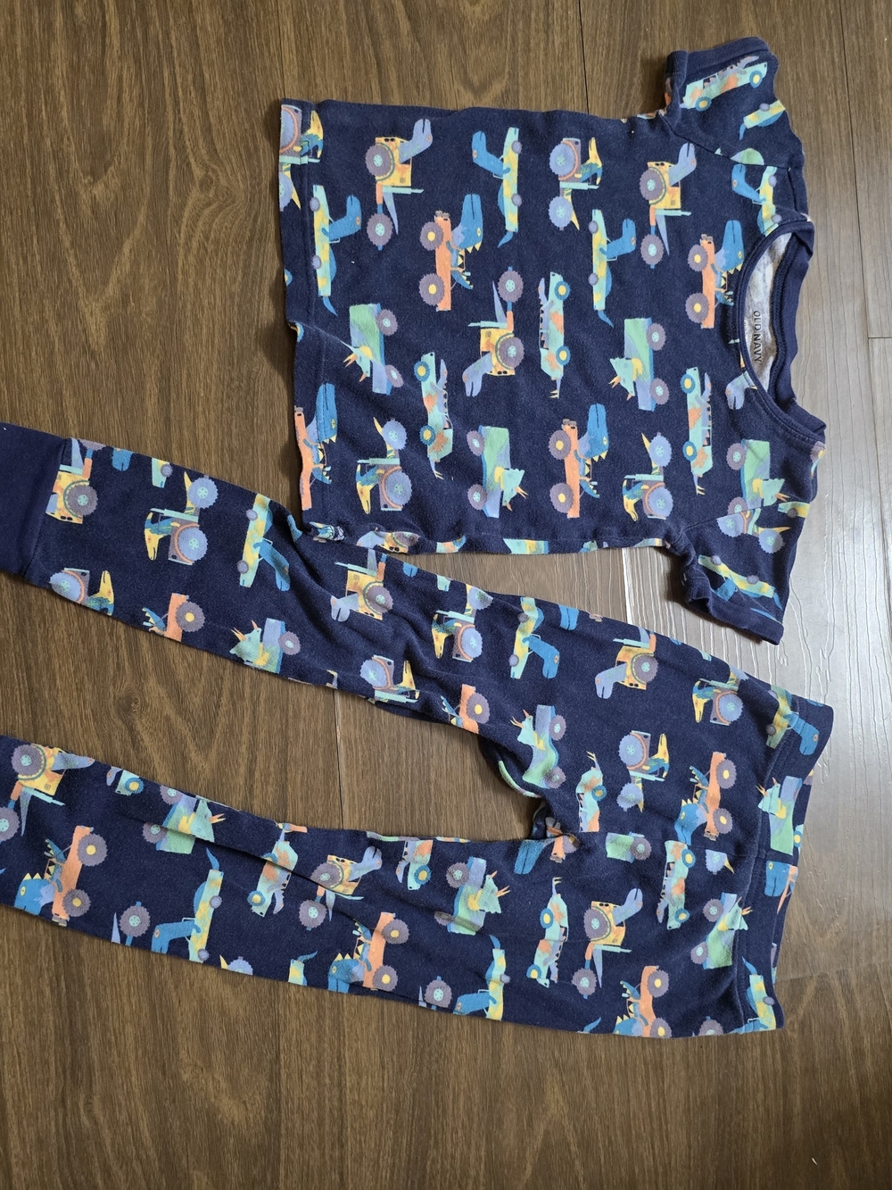 Old Navy Navy Truck And Dino Kids Pajama Set